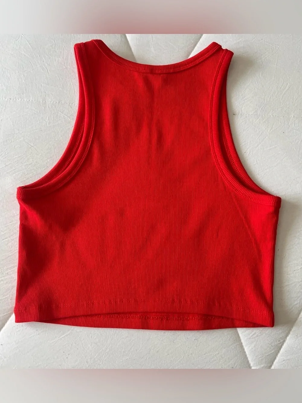 H&M Red Ribbed Crop Tank Top - Picture 3 of 3